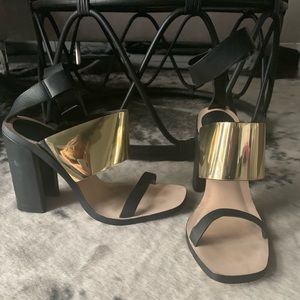 Zara Women’s heeled sandals gold/black